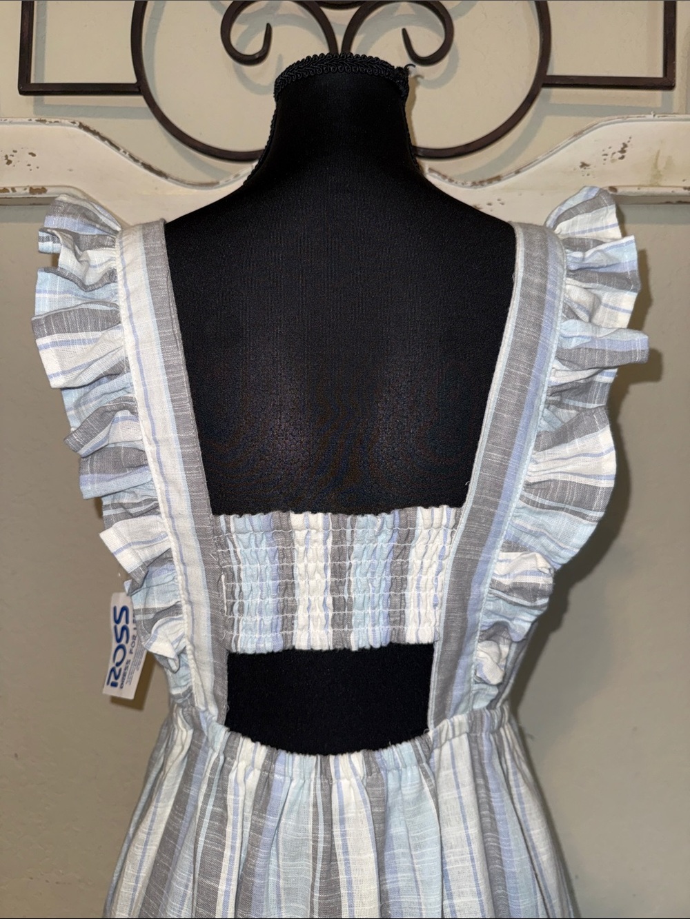 Madison Grey Striped Square-Neck Ruffle Strap Dress - Picture 4 of 6
